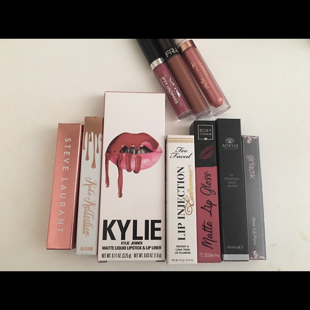 all brand new or hardly used lip products!